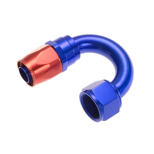 Redhorse HOSE ENDS 6 AN Hose 6 AN Outlet 180 Degree Anodized Red Blue Aluminum Single 1180-06-1 - main